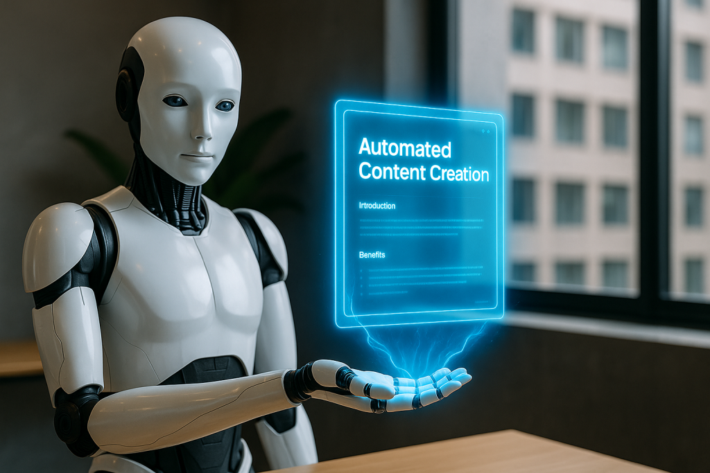 Humanoid robot handing Automated Content