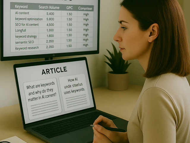 How do keywords affect AI content performance?