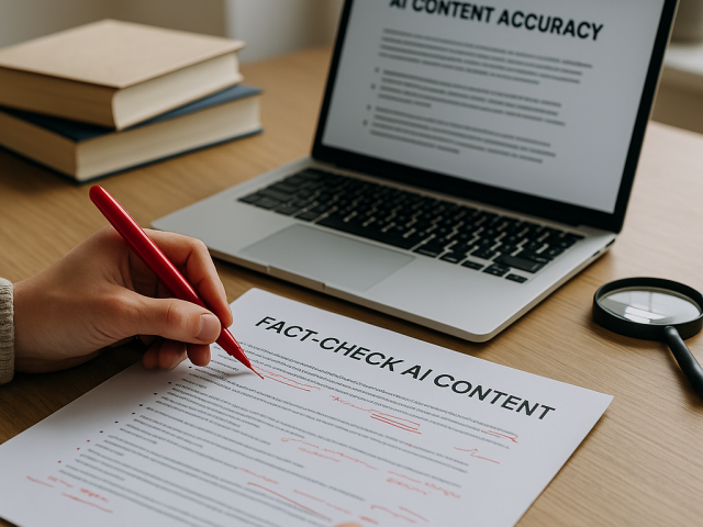 How do I fact-check AI-generated blog content?